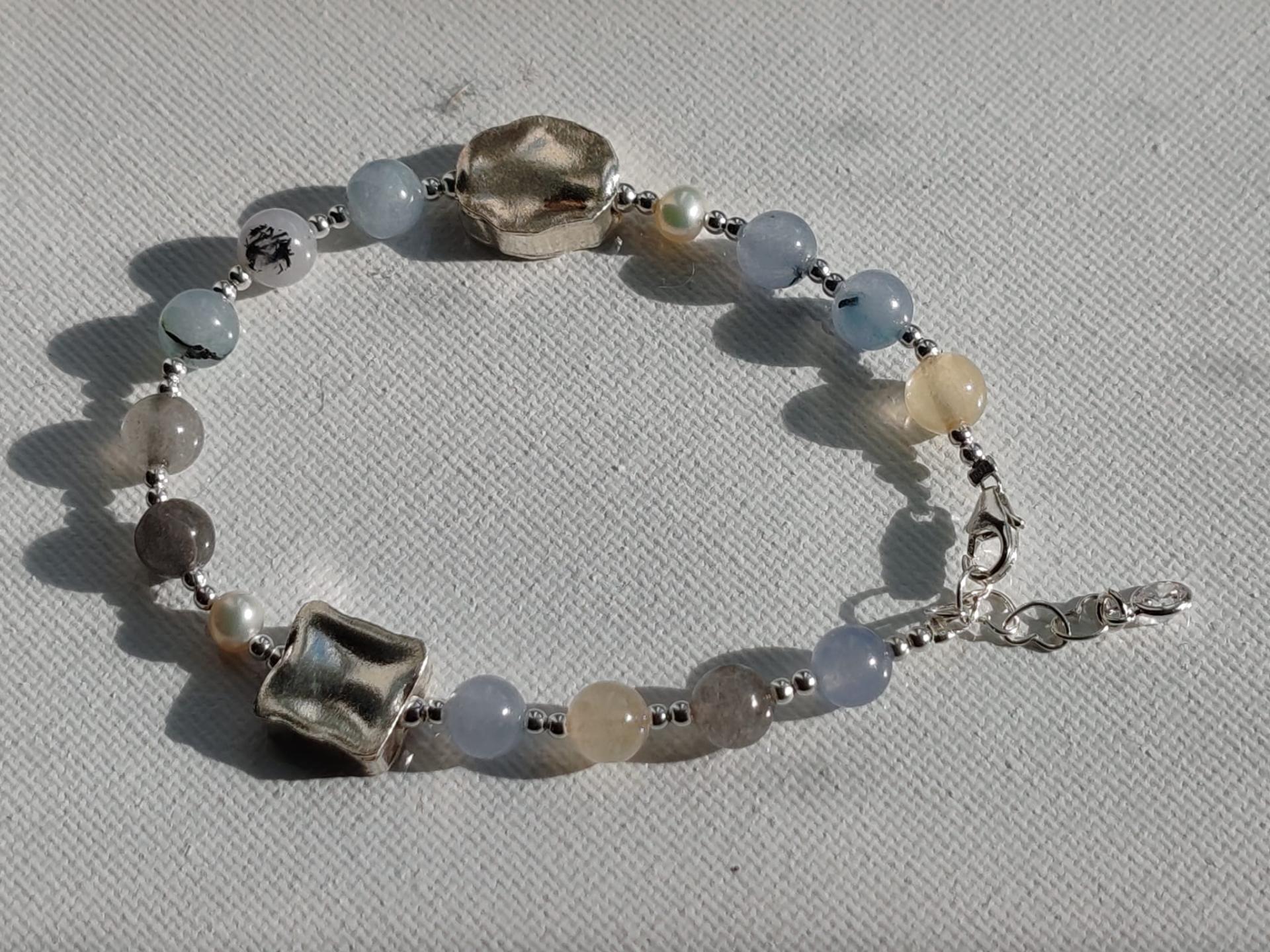 Bracelet argent quartz rutile