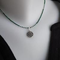 Col fleur de vie malachite buste