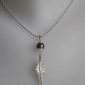 Pendentif plume ag hematite