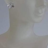 Puces fleurs d argent a l oreille