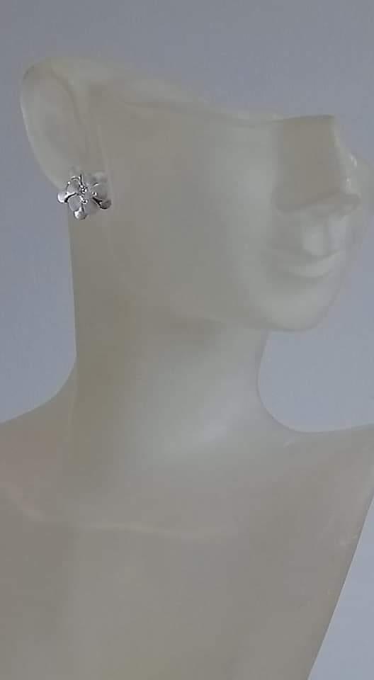 Puces fleurs d argent a l oreille