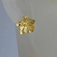 Puces fleurs plaque or oreille